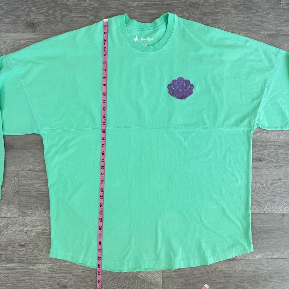 Disneyland Little Mermaid Spirit Jersey Green with Purple Puff Lettering Sz XXL - Picture 8 of 10